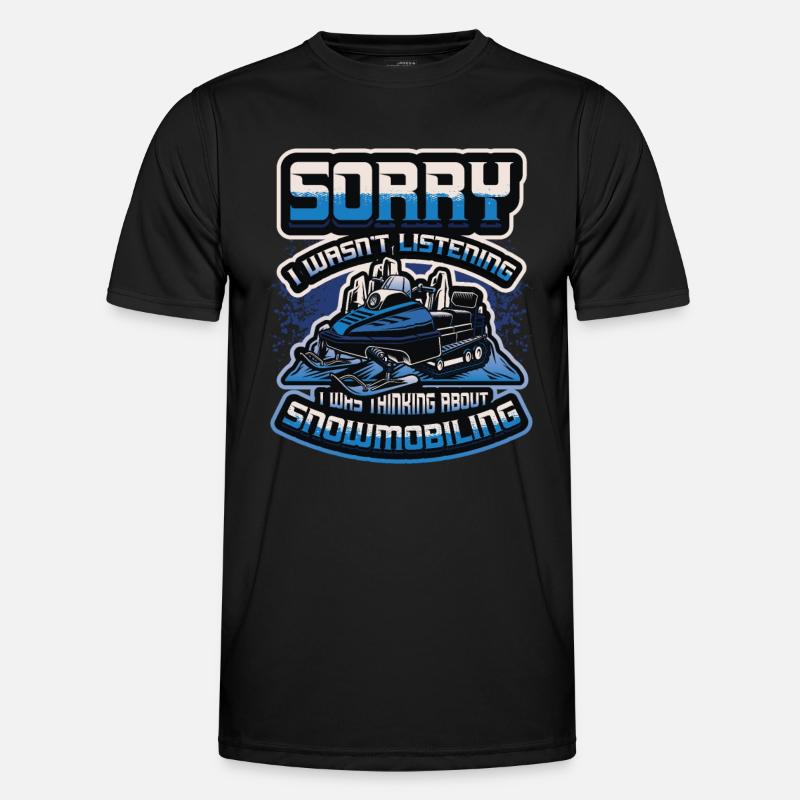 Thinking about snowmobiling, snowmobiles. - Men's Functional T-Shirt - black