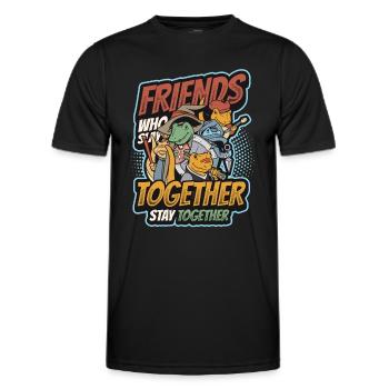 Les amis qui sont ensemble Restez ensemble. - T-shirt sport Homme - noir - Devant - AI Model Male 178 dark (178cm)