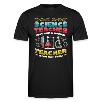 Professeur de sciences, beaucoup plus cool. - T-shirt sport Homme - noir - Devant - AI Model Male 178 dark (178cm)