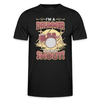 Ich Bin Ein Schlagzeuger, Bitte Schreien. - Männer Funktions-T-Shirt - Schwarz - Vorne - AI Model Male 178 dark (178cm)