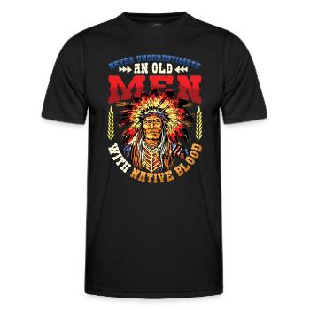 Des vieillards avec du sang indigène, des Indiens. - T-shirt sport Homme - noir - Devant - AI Model Male 178 dark (178cm)