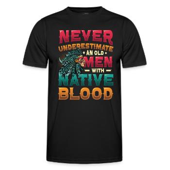 Des vieillards avec du sang indigène, des Indiens. - T-shirt sport Homme - noir - Devant - AI Model Male 178 dark (178cm)