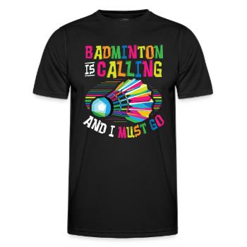 Badminton Ruft Badminton - Männer Funktions-T-Shirt - Schwarz - Vorne - AI Model Male 178 dark (178cm)