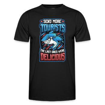 Schicken Sie Mehr Touristen - Männer Funktions-T-Shirt - Schwarz - Vorne - AI Model Male 178 dark (178cm)