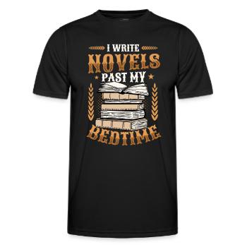 Ich Schreibe Romane, Wenn Ich Im Bett Bin Autorin - Männer Funktions-T-Shirt - Schwarz - Vorne - AI Model Male 178 dark (178cm)