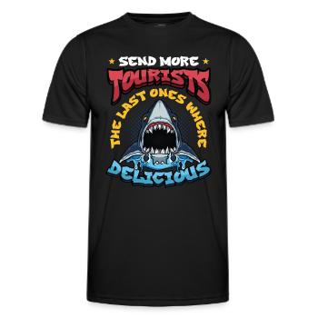 Schicken Sie Mehr Touristen - Männer Funktions-T-Shirt - Schwarz - Vorne - AI Model Male 178 dark (178cm)