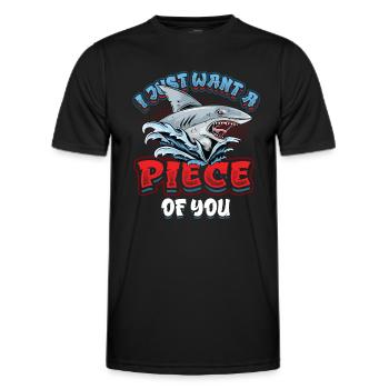 Je veux juste un morceau de toi, requin - T-shirt sport Homme - noir - Devant - AI Model Male 178 dark (178cm)