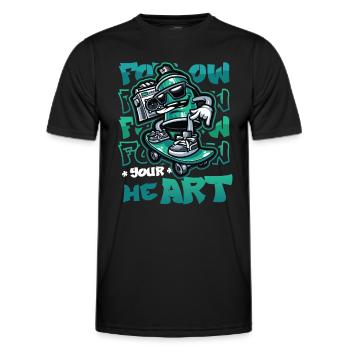 Follow Yout Heart Ghetto Graffiti Sprayer - Männer Funktions-T-Shirt - Schwarz - Vorne - AI Model Male 178 dark (178cm)