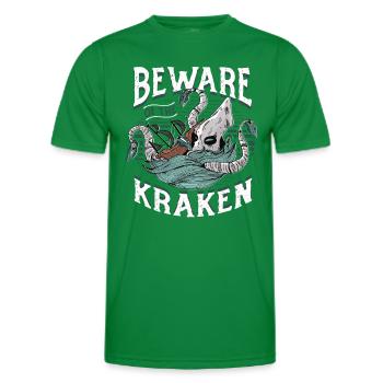 Méfiez-vous du Kraken - T-shirt sport Homme - vert - Devant - AI Model Male 178 dark (178cm)