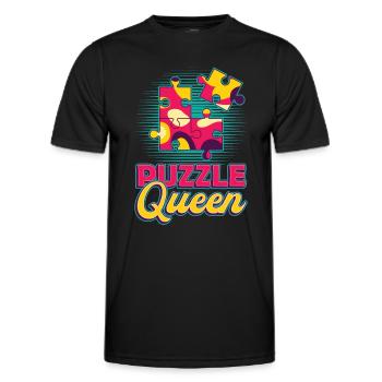 Puzzle Queen, puzzle game - Men's Functional T-Shirt - black - Front - AI Model Male 178 dark (178cm)