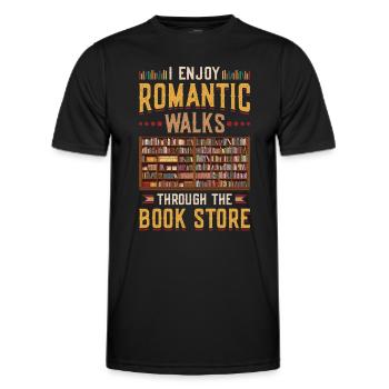 Promenades romantiques dans la librairie - T-shirt sport Homme - noir - Devant - AI Model Male 178 dark (178cm)
