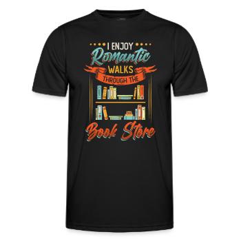 Promenades romantiques dans la librairie - T-shirt sport Homme - noir - Devant - AI Model Male 178 dark (178cm)