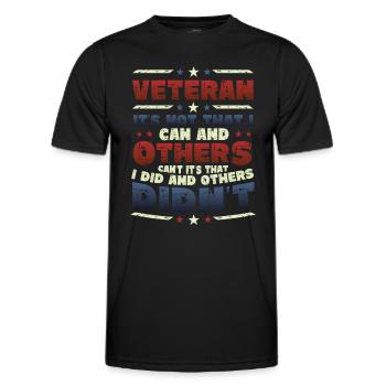 Proud of Veteran, Recognition, Veterans Day. - Men's Functional T-Shirt - black - Front - AI Model Male 178 dark (178cm)