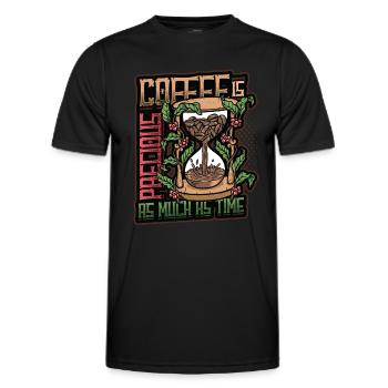 Kaffee Ist Kostbar, Wie Die Zeit, Kaffeeliebhaber - Männer Funktions-T-Shirt - Schwarz - Vorne - AI Model Male 178 dark (178cm)