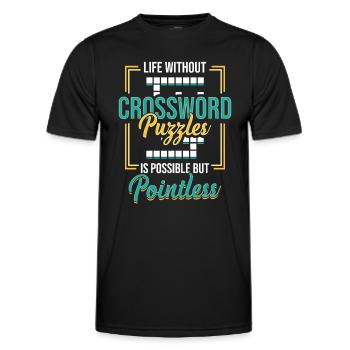 Amateurs de mots croisés, Mots croisés - T-shirt sport Homme - noir - Devant - AI Model Male 178 dark (178cm)