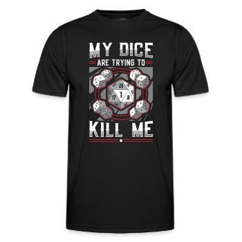 Mes dés essaient de me tuer - T-shirt sport Homme - noir - Devant - AI Model Male 178 dark (178cm)