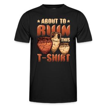Argile de poterie en ruine - T-shirt sport Homme - noir - Devant - AI Model Male 178 dark (178cm)