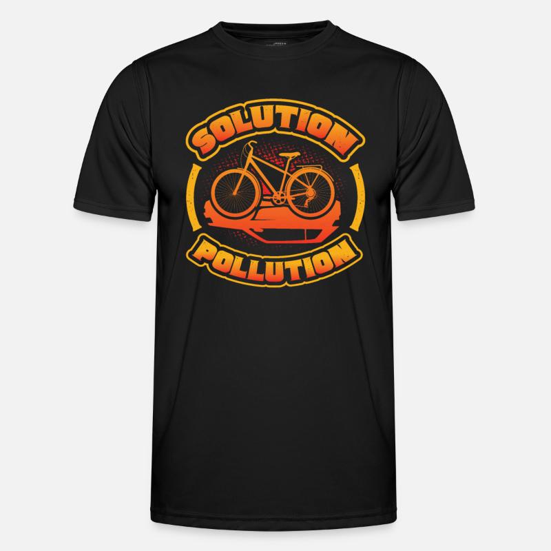 Polution Solution, environmental protection, cycling - Men's Functional T-Shirt - black