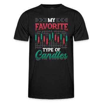 Stock Market Stock TraderMy preferred candlestick type, stock market - Men's Functional T-Shirt - black - Front - AI Model Male 178 dark (178cm)