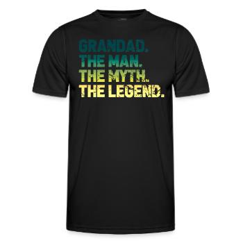 Grandad the man the myth the legend - Men's Functional T-Shirt - black - Front - AI Model Male 178 dark (178cm)