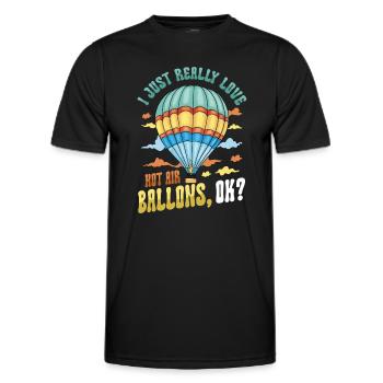 I just love hot air balloons very much - Men's Functional T-Shirt - black - Front - AI Model Male 178 dark (178cm)