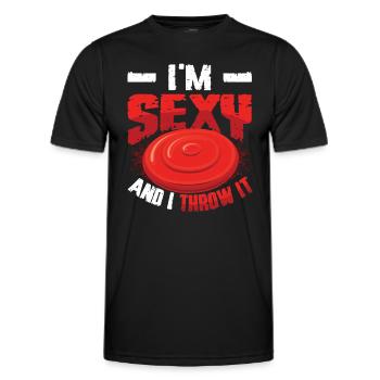 Ich Bin Sexy Und Werfe es - Männer Funktions-T-Shirt - Schwarz - Vorne - AI Model Male 178 dark (178cm)