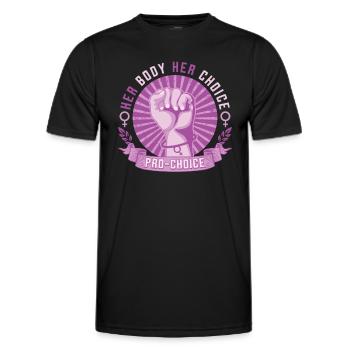 Son corps, son choix, les droits des femmes Pro Choice - T-shirt sport Homme - noir - Devant - AI Model Male 178 dark (178cm)