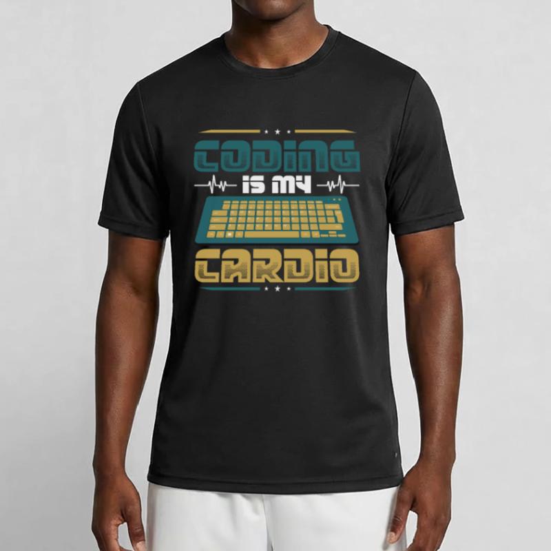 Coding Is My Cardio, Code Programmer Men's Functional T-Shirt