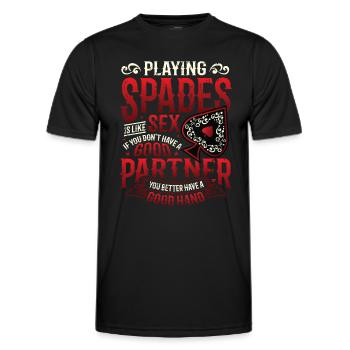 Pik-karten Spielen - Männer Funktions-T-Shirt - Schwarz - Vorne - AI Model Male 178 dark (178cm)