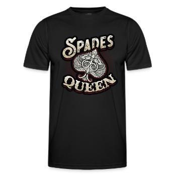 Dame de pique, jeu de cartes de pique - T-shirt sport Homme - noir - Devant - AI Model Male 178 dark (178cm)