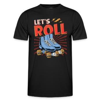 Let's Roll Roller Blade Skating, Rollschuhläufer - Männer Funktions-T-Shirt - Schwarz - Vorne - AI Model Male 178 dark (178cm)