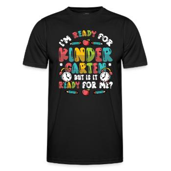 Prêt pour la maternelle - T-shirt sport Homme - noir - Devant - AI Model Male 178 dark (178cm)