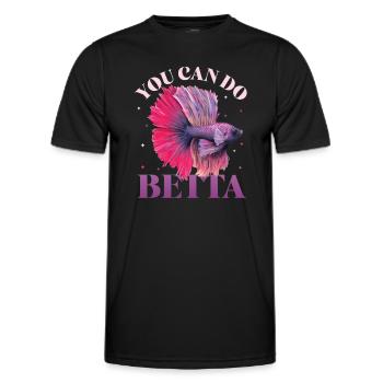 Garder le poisson betta - T-shirt sport Homme - noir - Devant - AI Model Male 178 dark (178cm)