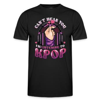 I don't hear you, I hear Kpop - Men's Functional T-Shirt - black - Front - AI Model Male 178 dark (178cm)