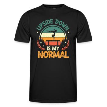 Upside Down Is My Normal, Girls Handstand - Men's Functional T-Shirt - black - Front - AI Model Male 178 dark (178cm)