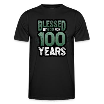 Religious by God for 100 years - Men's Functional T-Shirt - black - Front - AI Model Male 178 dark (178cm)