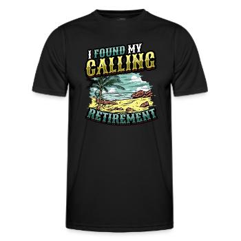 J’ai trouvé ma vocation, la retraite - T-shirt sport Homme - noir - Devant - AI Model Male 178 dark (178cm)
