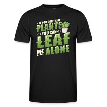 Leaf Me Alone, amoureux des plantes - T-shirt sport Homme - noir - Devant - AI Model Male 178 dark (178cm)