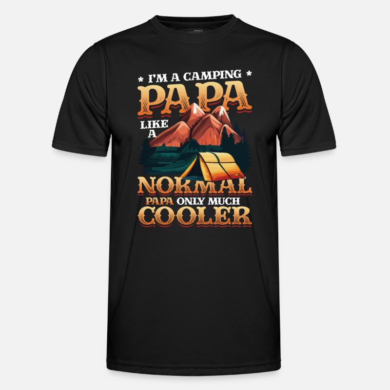 Camping Dad, campfire - Men's Functional T-Shirt - black