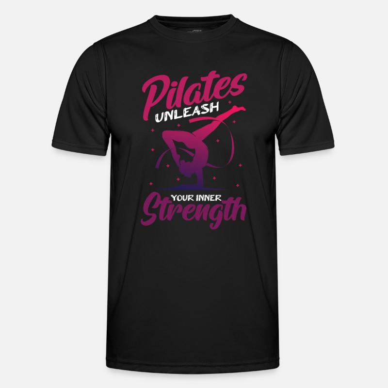Pilates, unleash your inner strength - Men's Functional T-Shirt - black