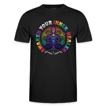 Awaken Your Inner Healer, Reiki Spiritual - Men's Functional T-Shirt - black - Front - AI Model Male 178 dark (178cm)