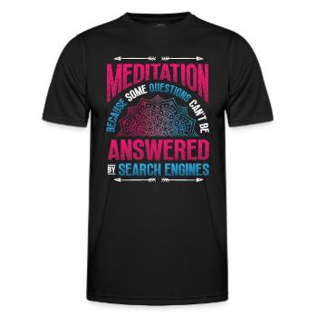 Lustige Meditation, Spirituelle Meditation - Männer Funktions-T-Shirt - Schwarz - Vorne - AI Model Male 178 dark (178cm)