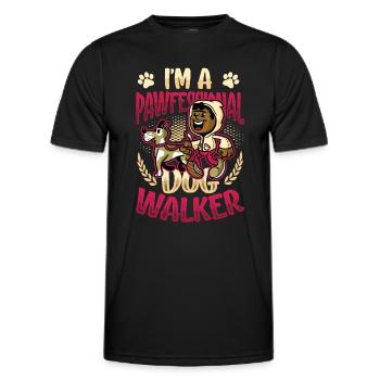 Dog walking - I'm a Pawfessional Dog - Men's Functional T-Shirt - black - Front - AI Model Male 178 dark (178cm)