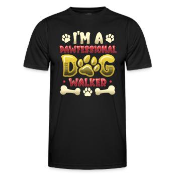 Dog walking - I'm a Pawfessional Dog - Men's Functional T-Shirt - black - Front - AI Model Male 178 dark (178cm)