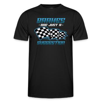 Brakes are just a suggestion, Racing Checkered - Men's Functional T-Shirt - black - Front - AI Model Male 178 dark (178cm)