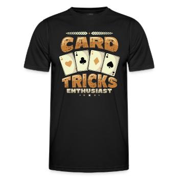 Card Tricks, Enthusiast, Magic Tricks, Wizard - Men's Functional T-Shirt - black - Front - AI Model Male 178 dark (178cm)