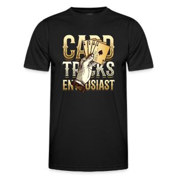 Card Tricks, Enthusiast, Magic Tricks, Wizard - Men's Functional T-Shirt - black - Front - AI Model Male 178 dark (178cm)