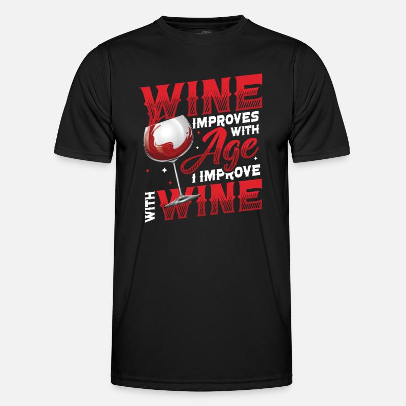 Wine gets better with age - Men's Functional T-Shirt - black