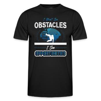 Je ne vois pas d’obstacles, mais des opportunités - T-shirt sport Homme - noir - Devant - AI Model Male 178 dark (178cm)