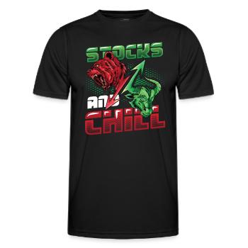 Stocks And Chill, Buy - Men's Functional T-Shirt - black - Front - AI Model Male 178 dark (178cm)